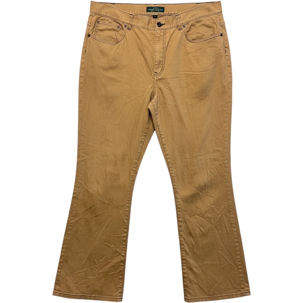 Lauren Ralph Lauren Classic Bootcut Pants Tan Khaki Stretch Embroidered Size 16